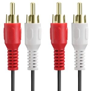 Cable de audio rojo y blanco